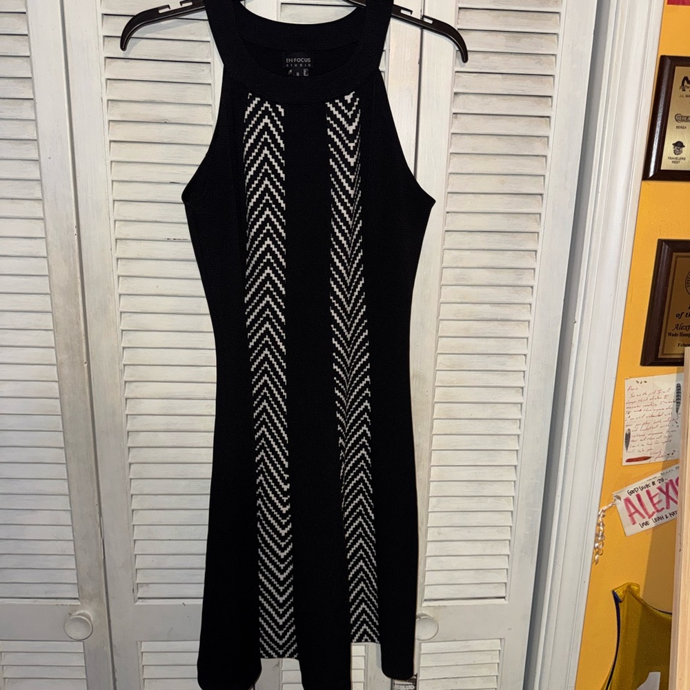 Black & White Chevron Knit Tank Dress